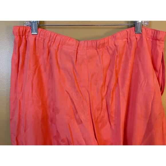 Jamaica Bay Coral Tone on Tone Floral Silk Blend Pants Petite Size XL - Picture 8 of 9